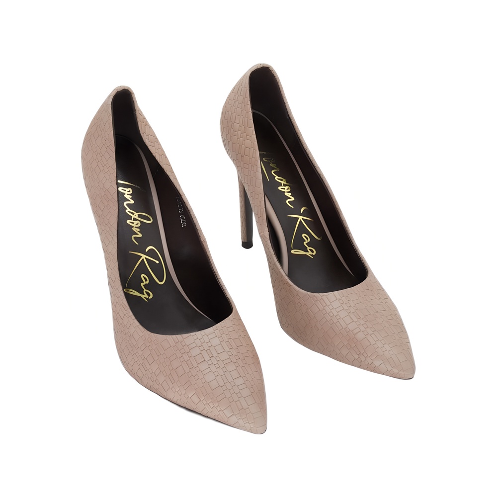 London Rag Brinkles Pointed Toe Stiletto Pump Beige Size 8M